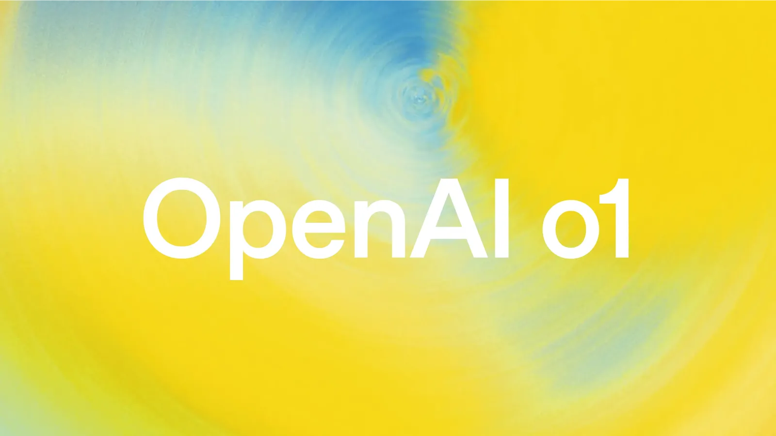 Immagine promozionale di OpenAI o1 su sfondo giallo e azzurro